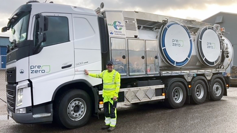 Hållbar spolning då vattnet i spolbilen återanvänds