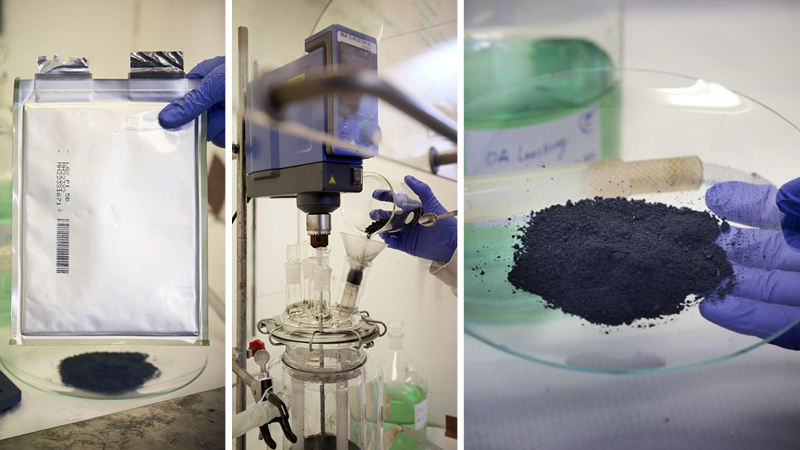 Ny, miljövänlig återvinning av elbilsbatterier