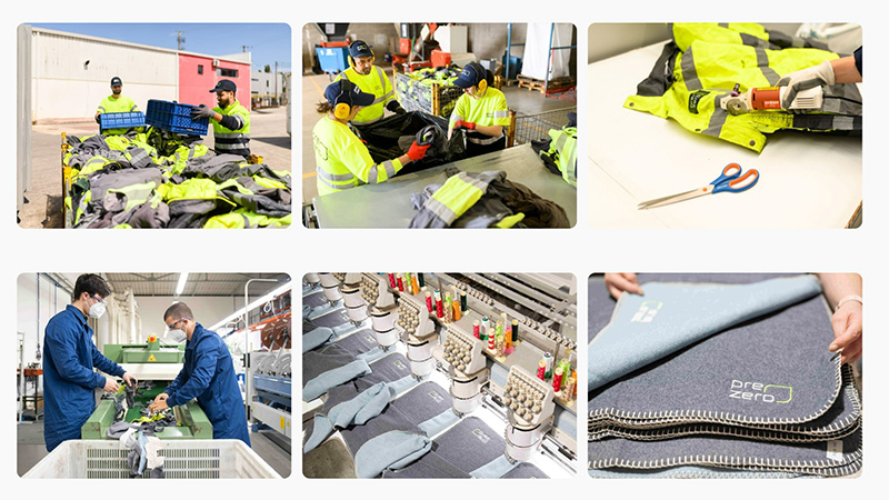 Gamla arbetskläder blev filtar