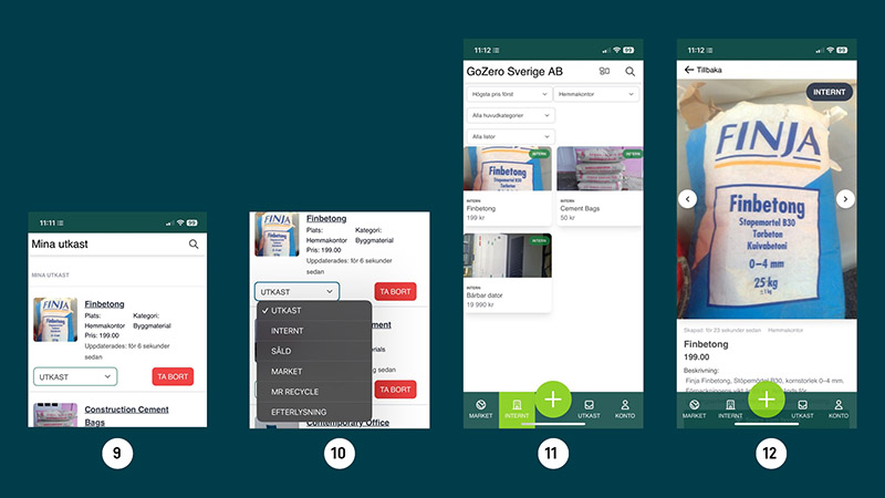 inventering, steg 9 till 12